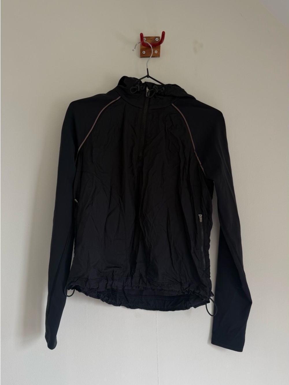 Outdoor Voices Black Women's Hooded Windbreaker with Lining - Size S